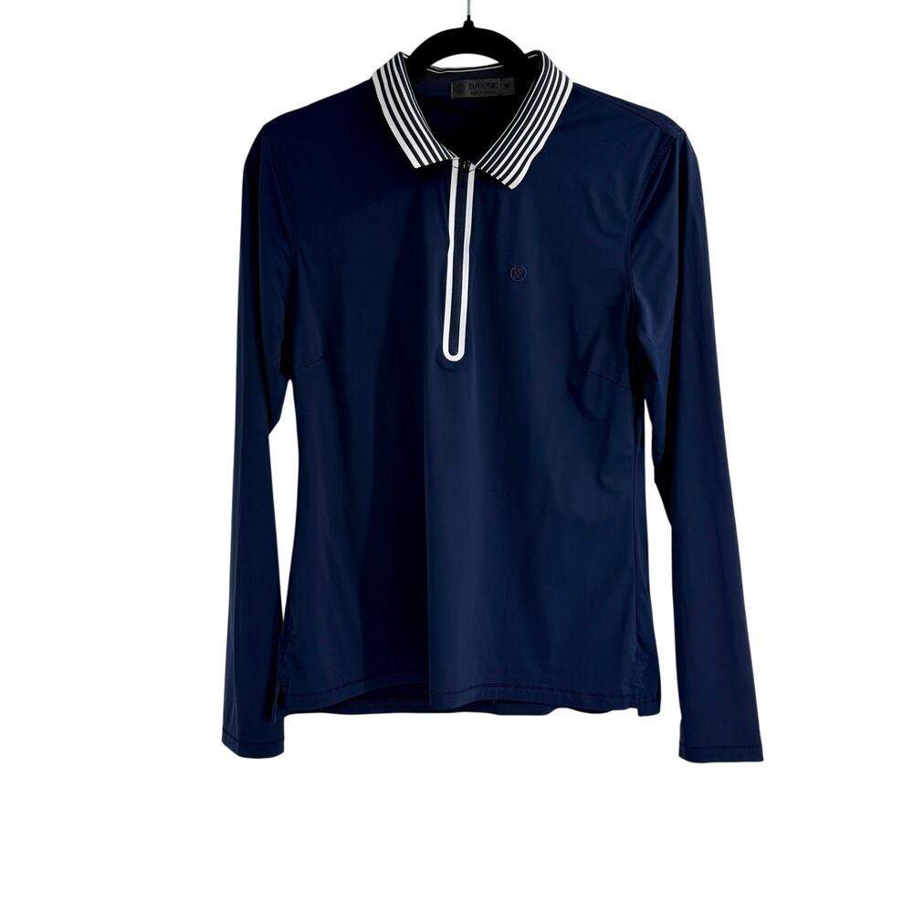 G/FORE Women's Silky Soft Tech Nylon Quarter-Zip Polo Navy Blue Golf Size M